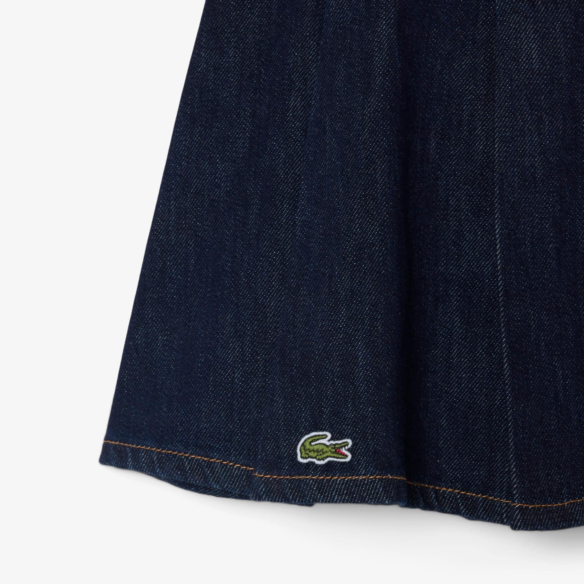 Short Pleated Denim Skirt
