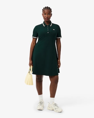 Women's Stretch Polo Collar Skater Dress