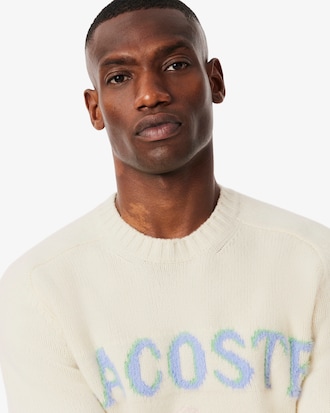 Men's Intarsia Branded Wool Sweater