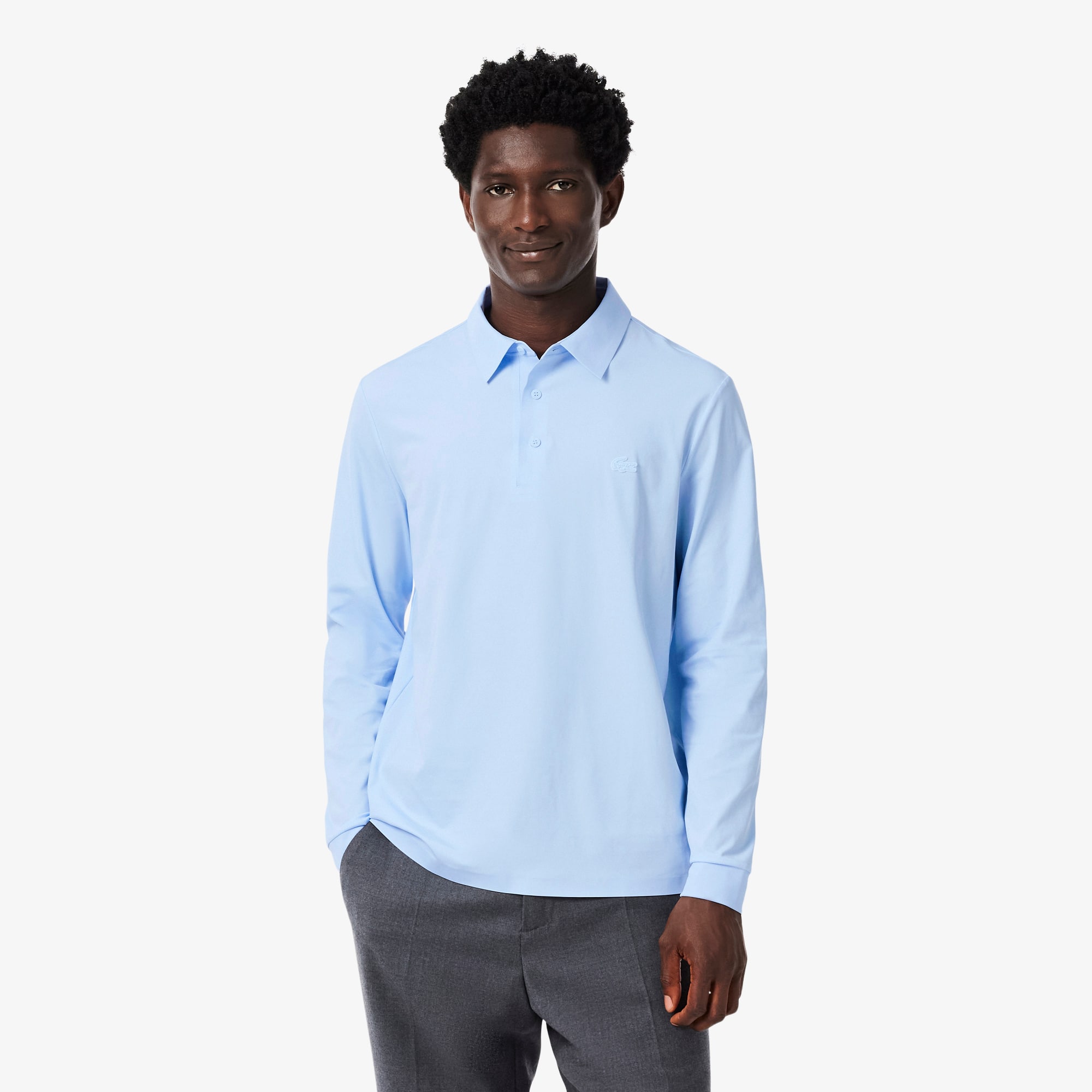 Regular Fit Long Sleeved Commuter Polo Shirt