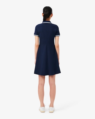 Women's Stretch Polo Collar Skater Dress