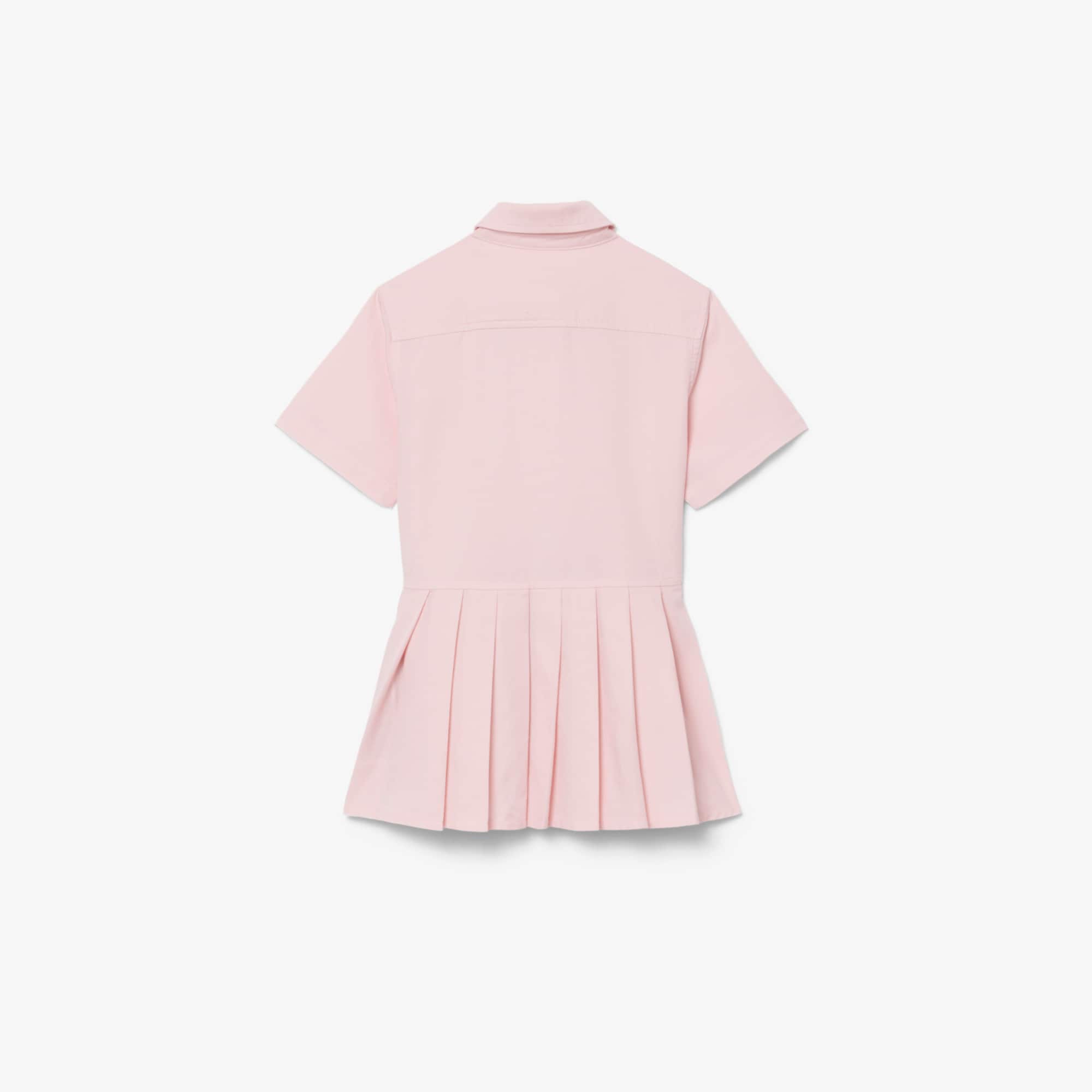 Poplin Pleat Skirt Shirt Dress