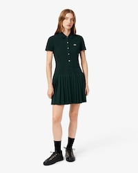 Vestido Polo Plisado de Piqu&eacute; Stretch