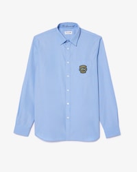 Men's Regular Fit Badge Accent Striped Shirt