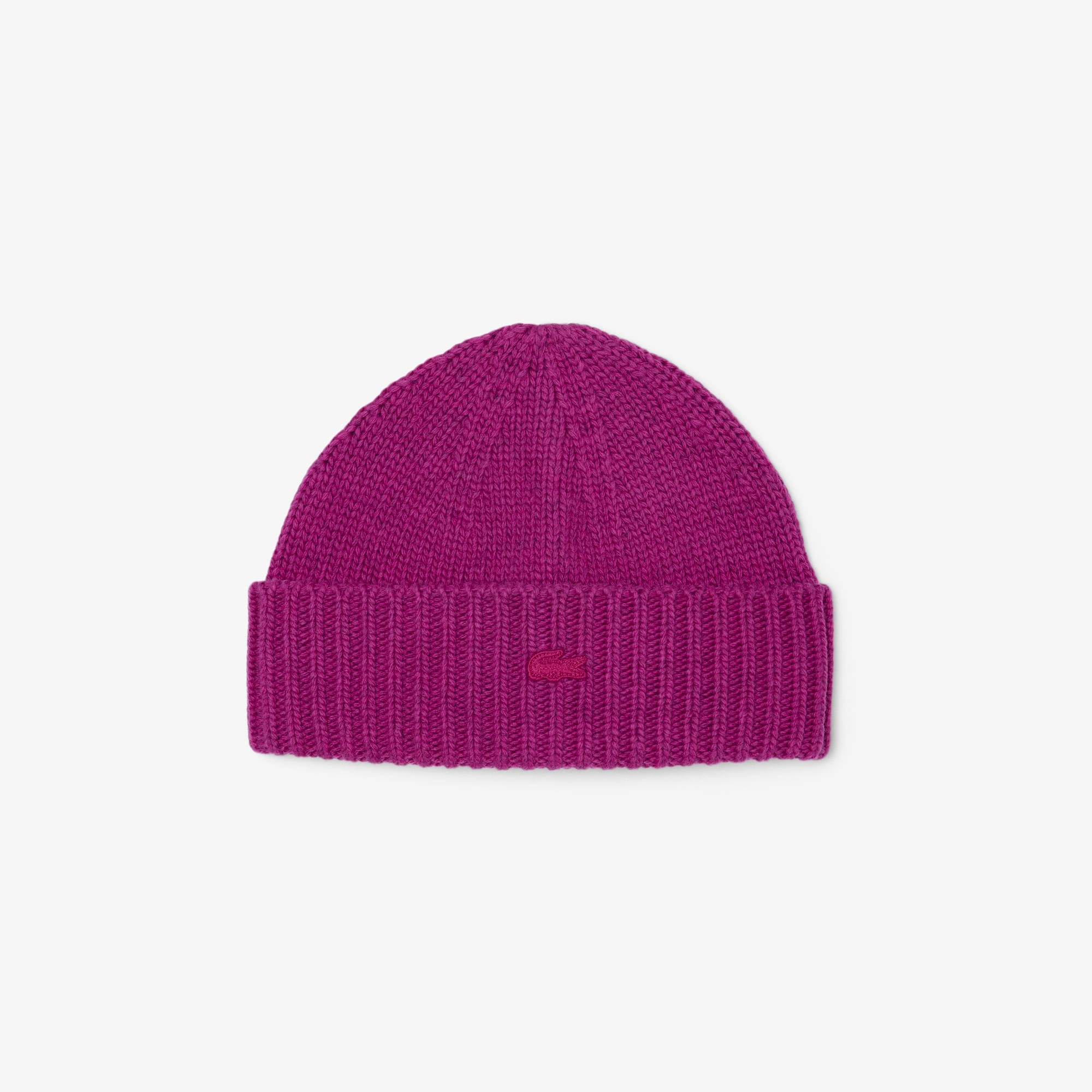 Lacoste Women's 3d Rib Knit Wool Beanie - One Size In Purple