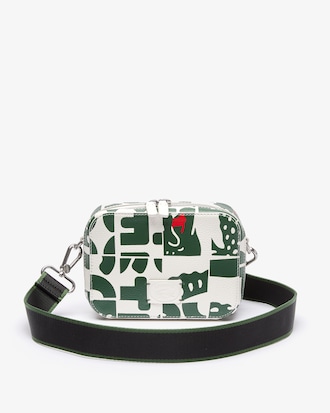 Sac &agrave; bandouli&egrave;re Croco Crew zipp&eacute; en cuir grain&eacute; crocodiles