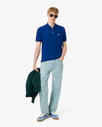 Men's Straight Fit Landscape Motif Denim Jeans