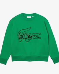 Women&rsquo;s Crew Neck Crocodile Print Cotton Fleece Sweatshirt