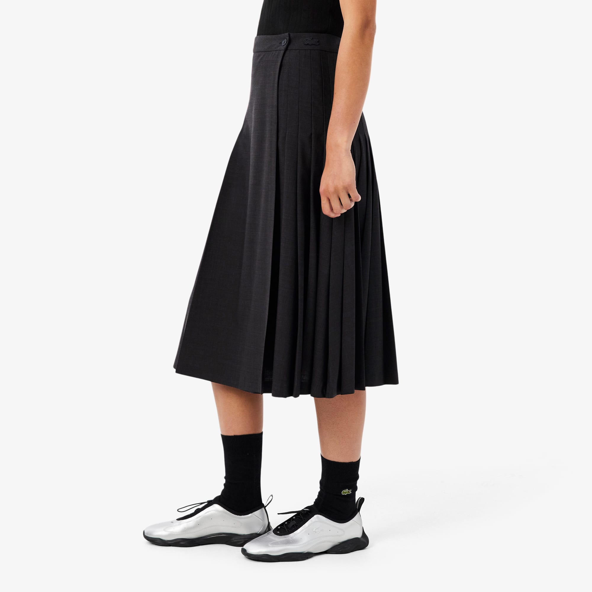 Women's Pleated Wool Midi Wrap Skirt - Shorts & Skirts - New In