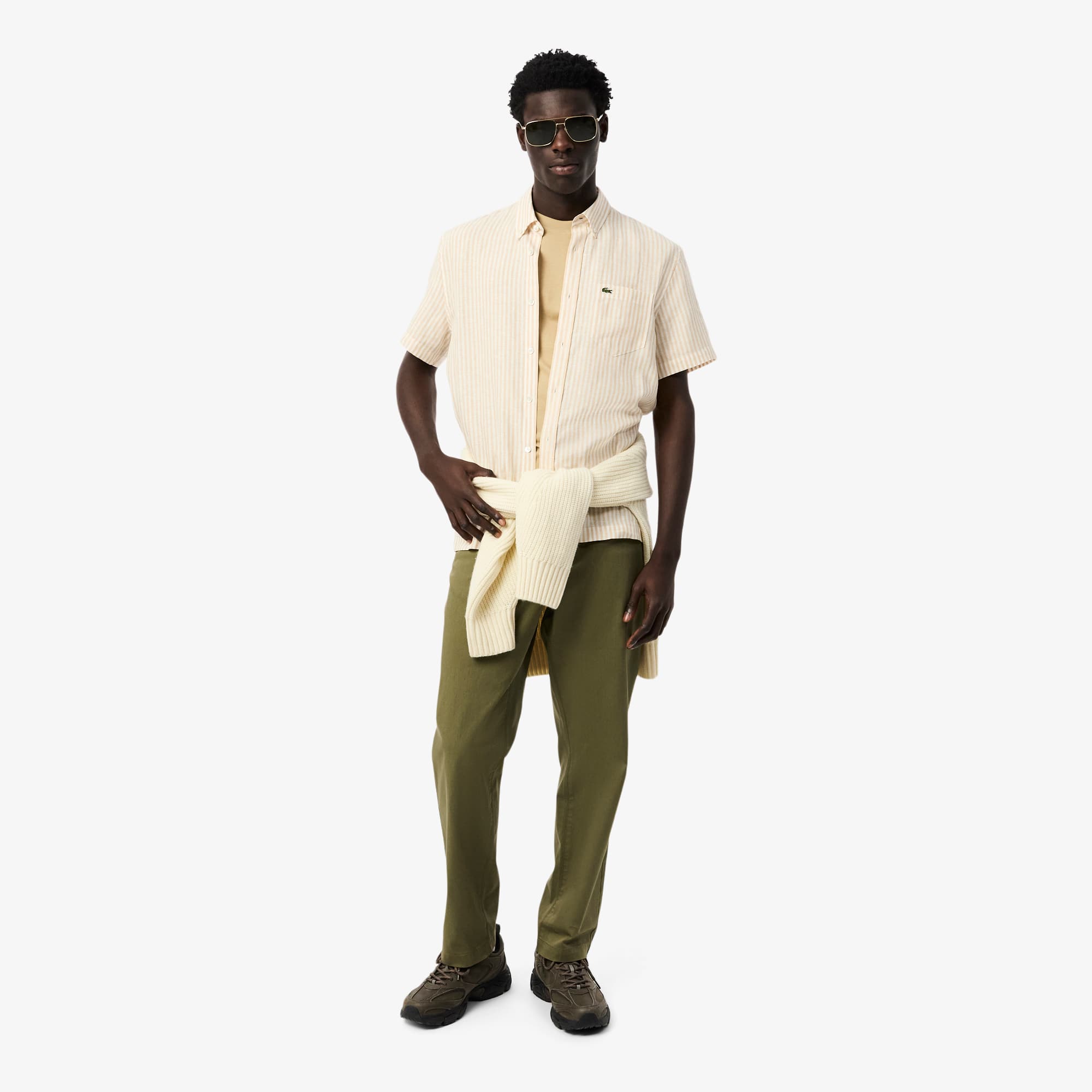 Men's Regular Fit Short Sleeve Linen Shirt - Button Down Shirts