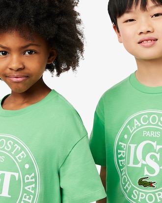 Kids' Contrast Badge Cotton T-Shirt