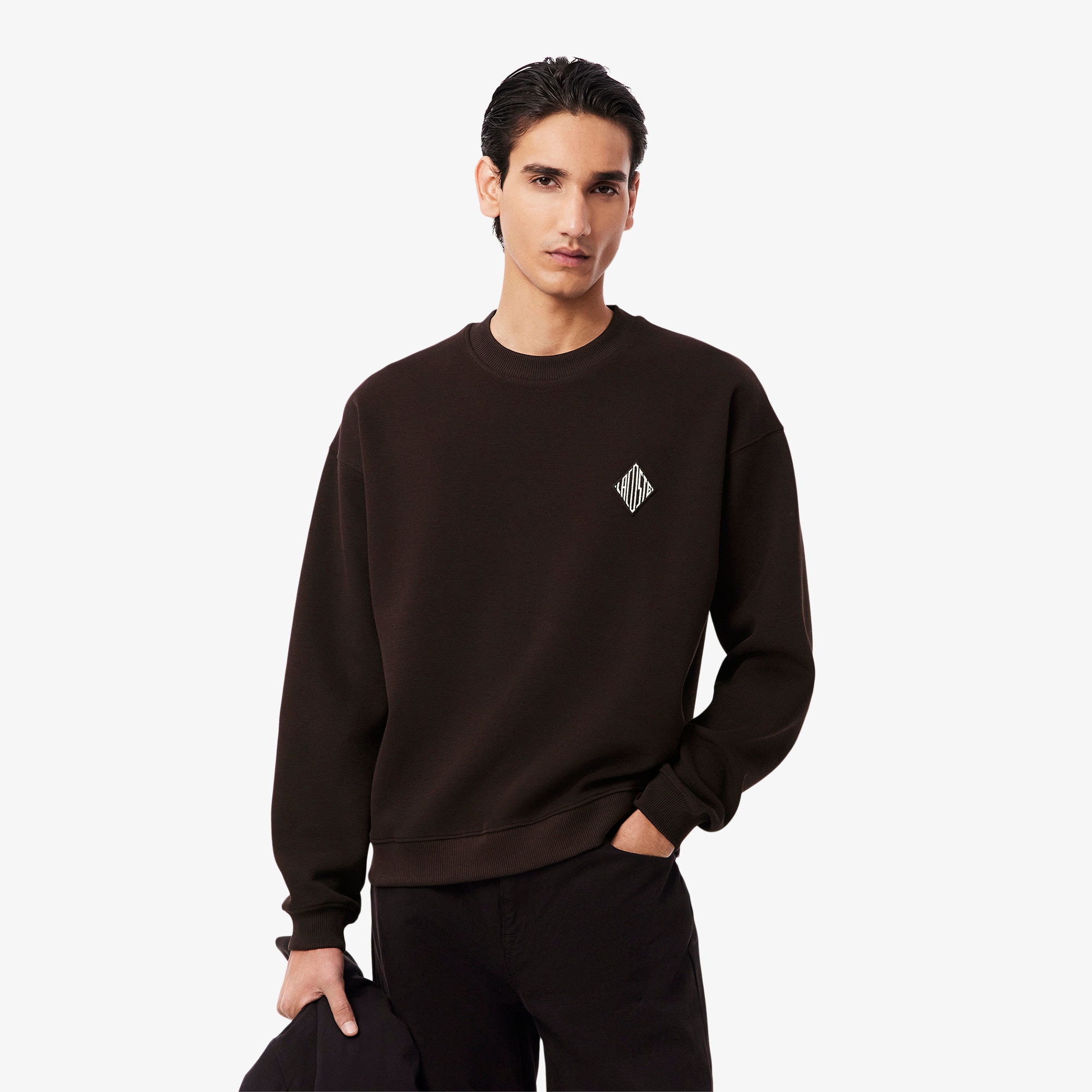 Double Face Piqué Badge Sweatshirt - Sweaters & Sweatshirts - New