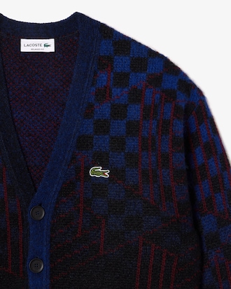 Unisex Monogram Motif Alpaca and Wool Cardigan