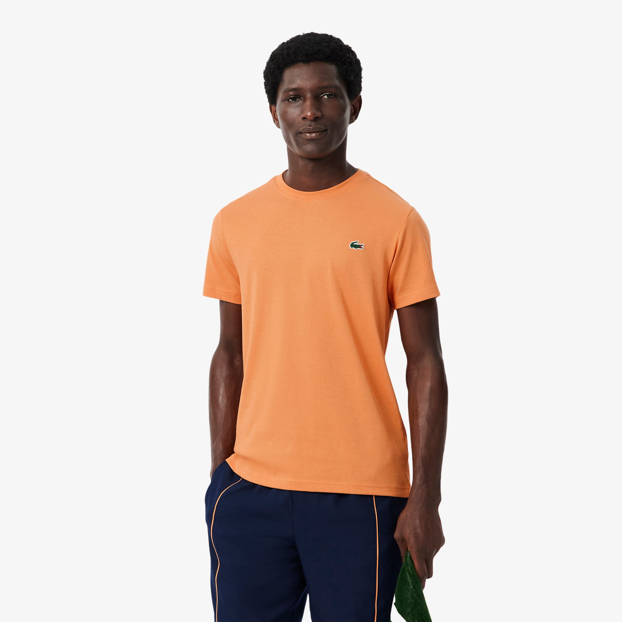 Lacoste Ultra Dry Crocodile Graphic Sport T-shirt - Xl In Orange