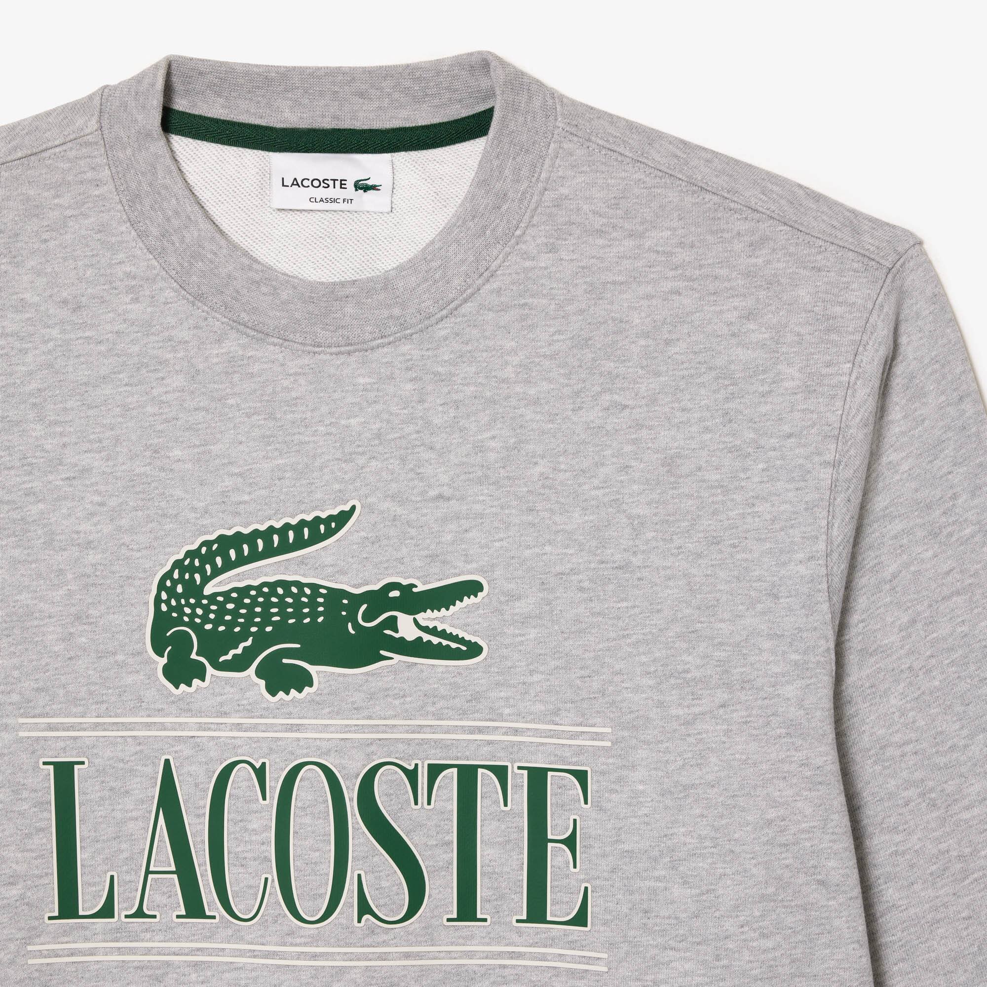 Unisex Fleece Crew Neck Print Sweatshirt - Sweaters