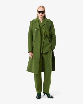 Runway Straight Fit Slub Wool Tailored Pants