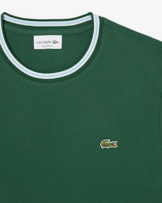 Men's Regular Fit Ribbed Collar Cotton T-Shirt