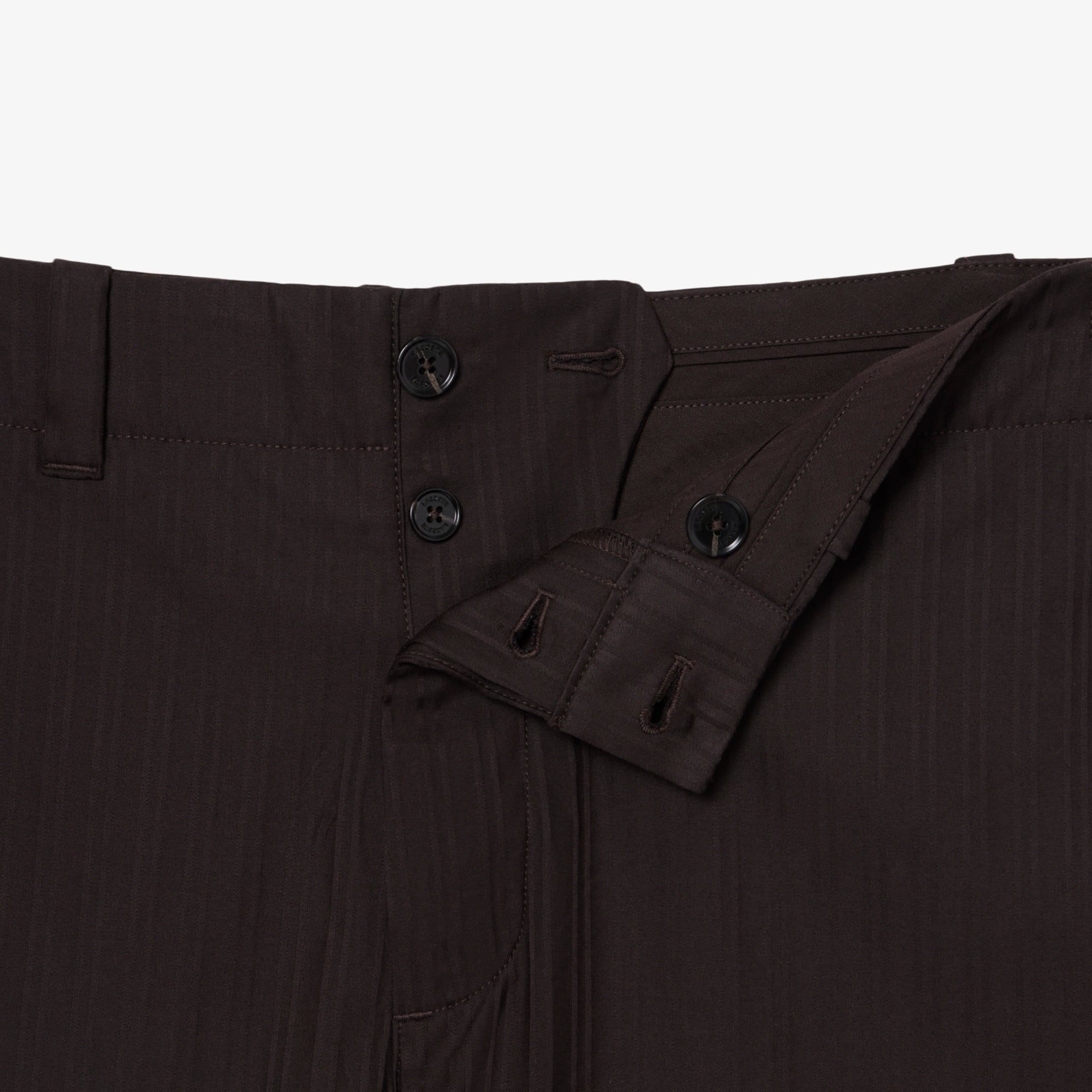 Straight Fit Striped Cotton Suit Pants