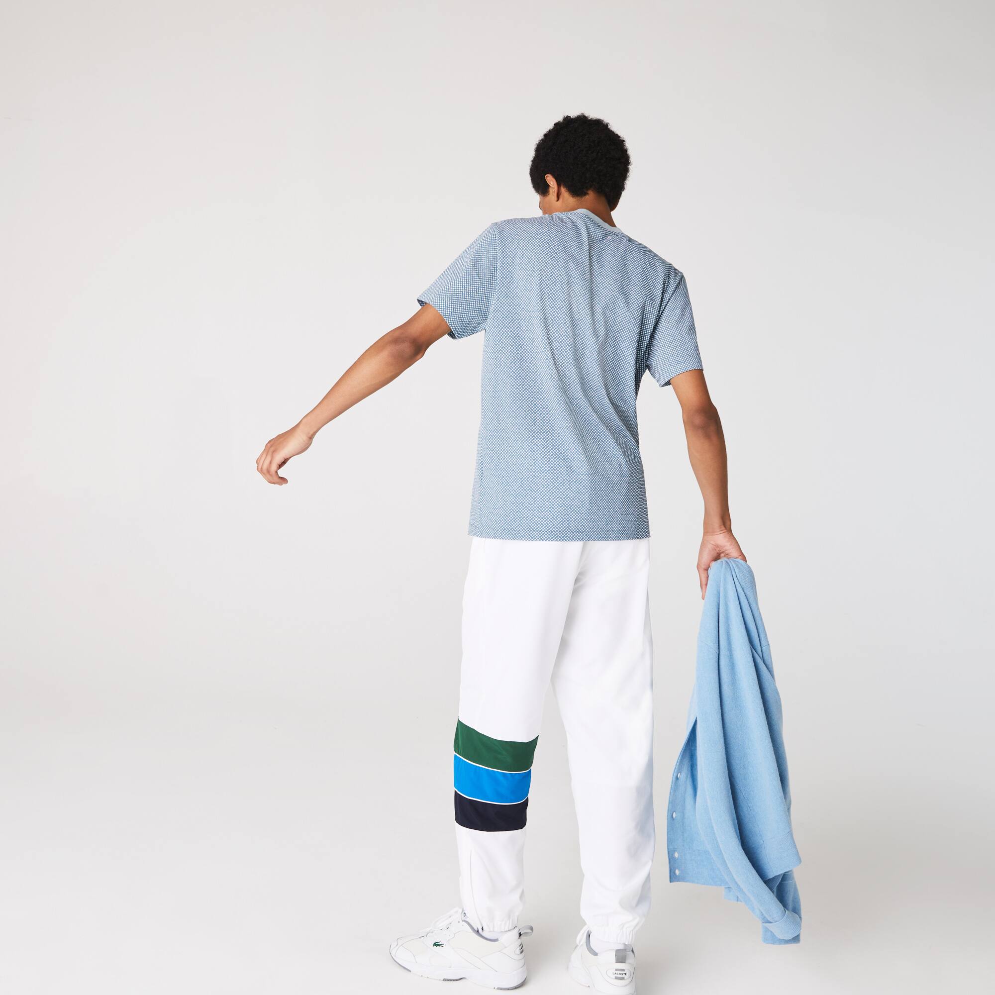 white lacoste track pants