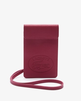 Croco Crew Flap Grained Leather Smartphone Pouch