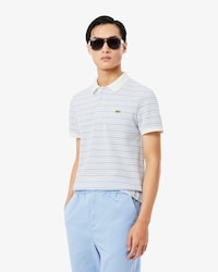 Classic Fit Striped Petit Piqu&eacute; Polo