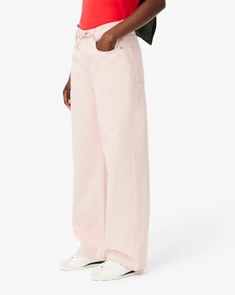 Jeans de mezclilla de pierna ancha para mujer