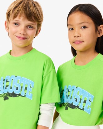 Kids' Crocodile Print Cotton T-Shirt