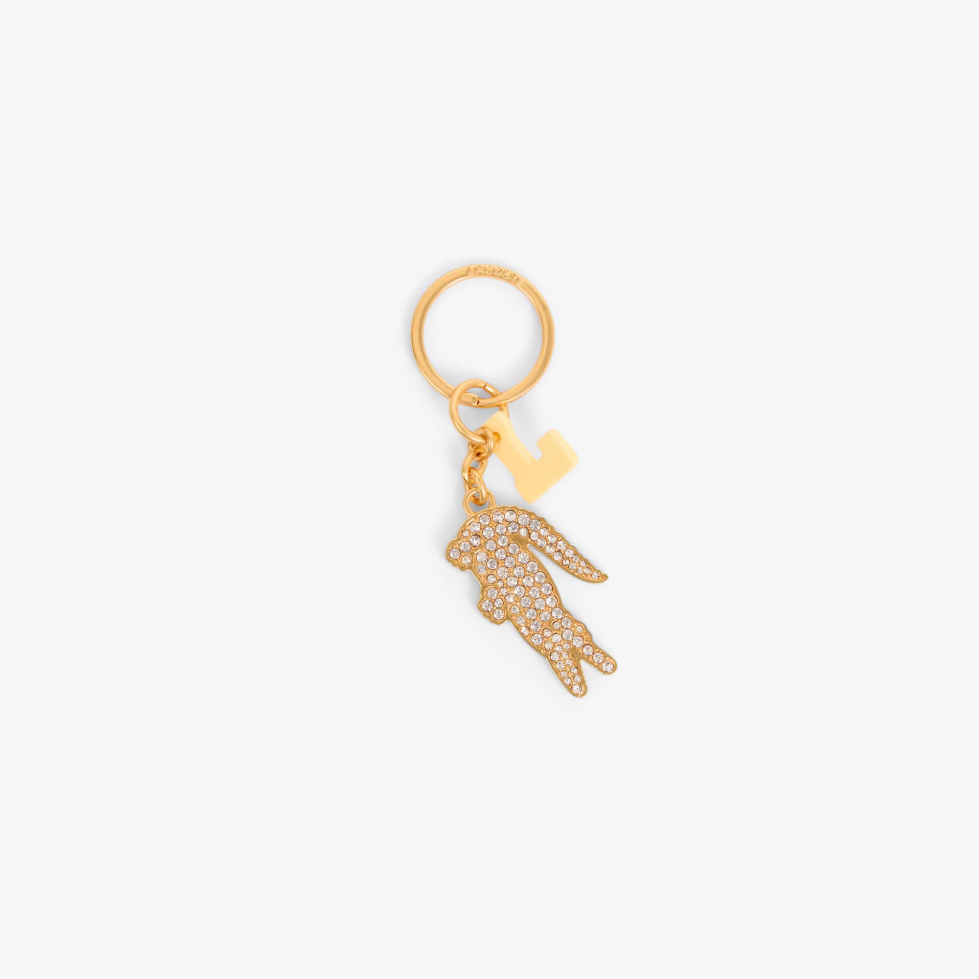 Lacoste Llavero Diamanté Crocodile L Charms Dorado