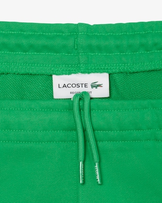 Shorts de felpa de algod&oacute;n con ribetes de marca