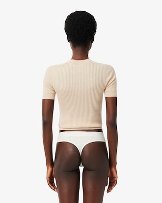 Stretch Pointelle String Briefs