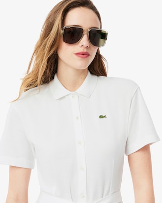 Women's Flared Mini-Piqué Polo Dress