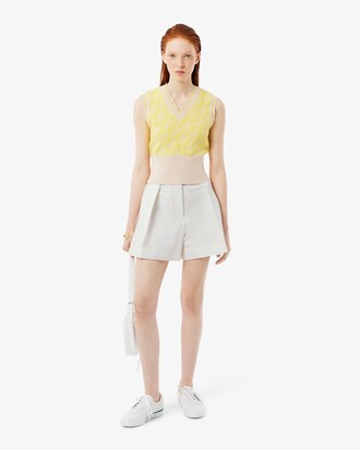 Women's Runway Pleated Wool Shorts