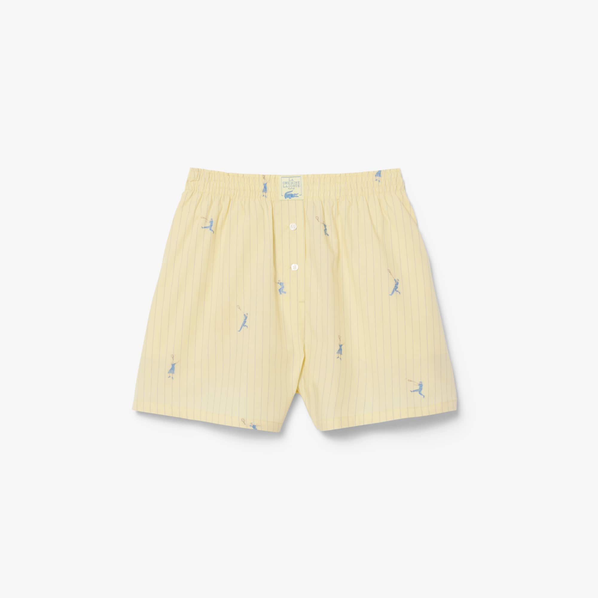 Lacoste Cotton Poplin Boxer Shorts  - 40 In Yellow