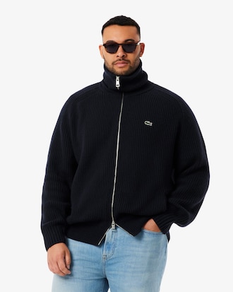 Su&eacute;ter de cuello alto con Cierre de lana cardada