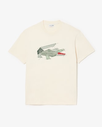 Playera de algodón pesado con estampado de cocodrilo