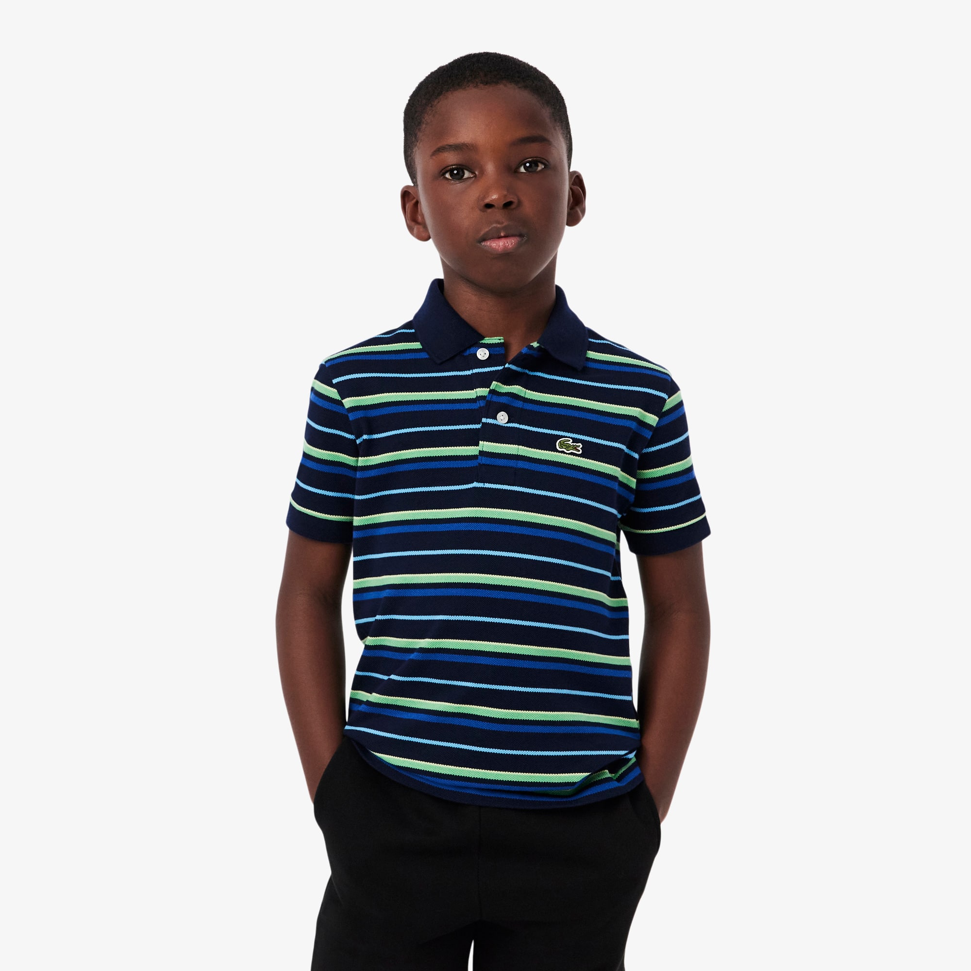 Lacoste Boys' Contrast Stripe Petit PiquÃ© Polo