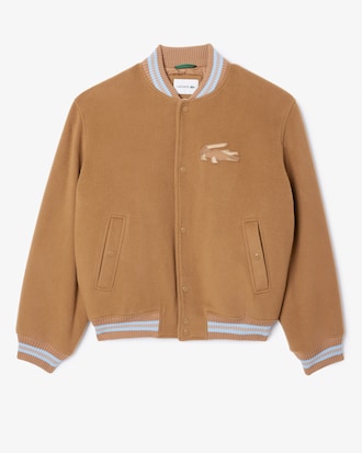 Men's Wool Crocodile Badge Bomber Jacket