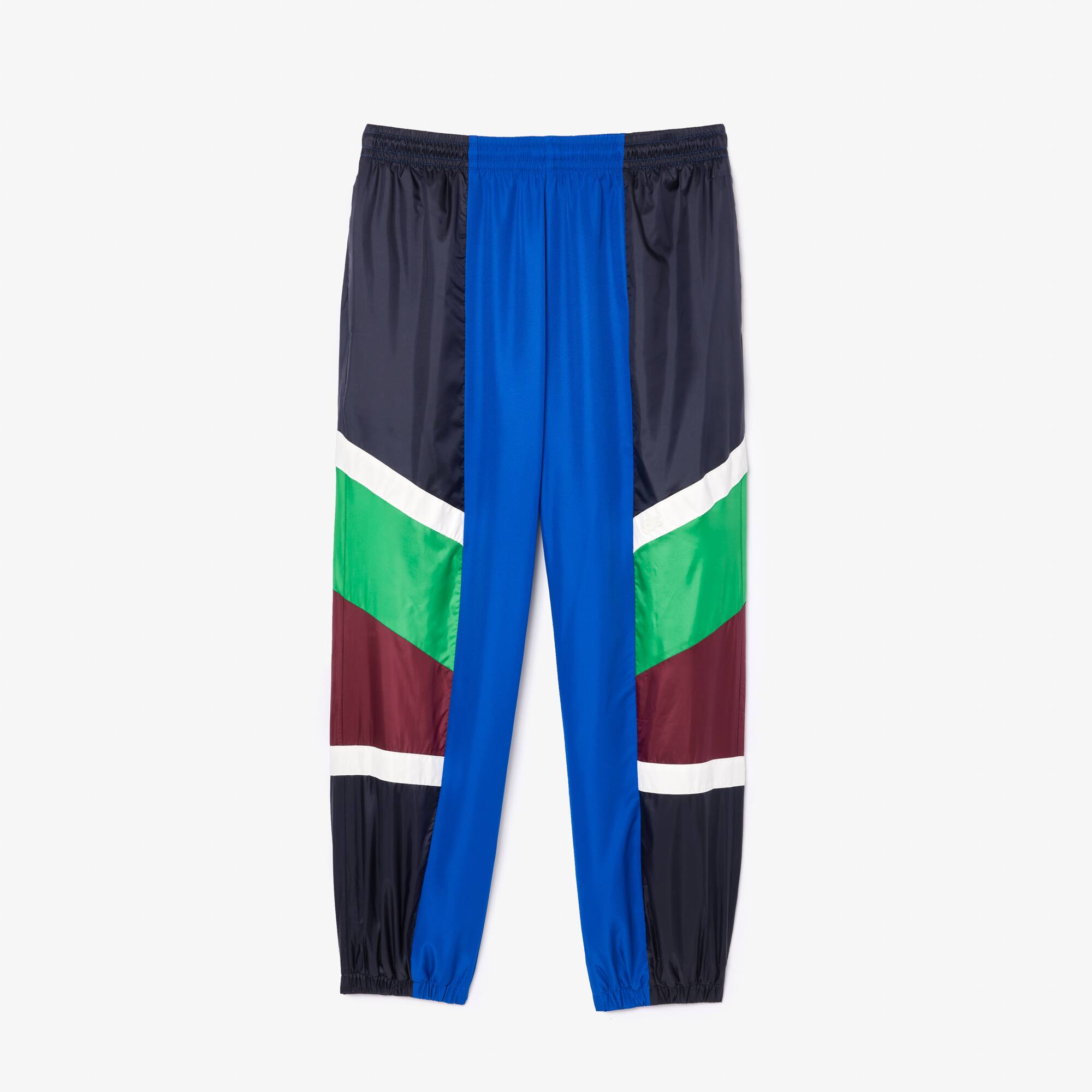 Lacoste Men's Mixed Material Colorblock Sweatpants - L - 5 In Blue