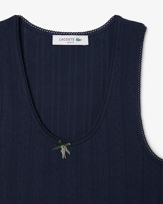 Women's Slim Fit Pointelle Knit Cotton Tank Top