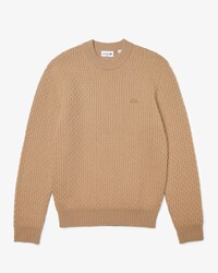 Men&rsquo;s Crew Neck Wool And Cashmere Cable Knit Sweater