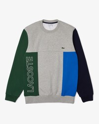 Men's Crew Neck Colour-block Cotton Fleece Sweatshirt