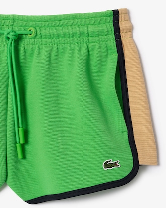 Women's Contrast Panel Piqué Shorts