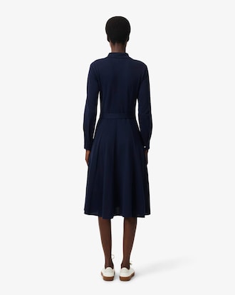 Polo Collar Belted Petit Piqu&eacute; Dress