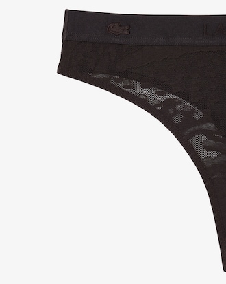 Logo Waist Mesh String Briefs