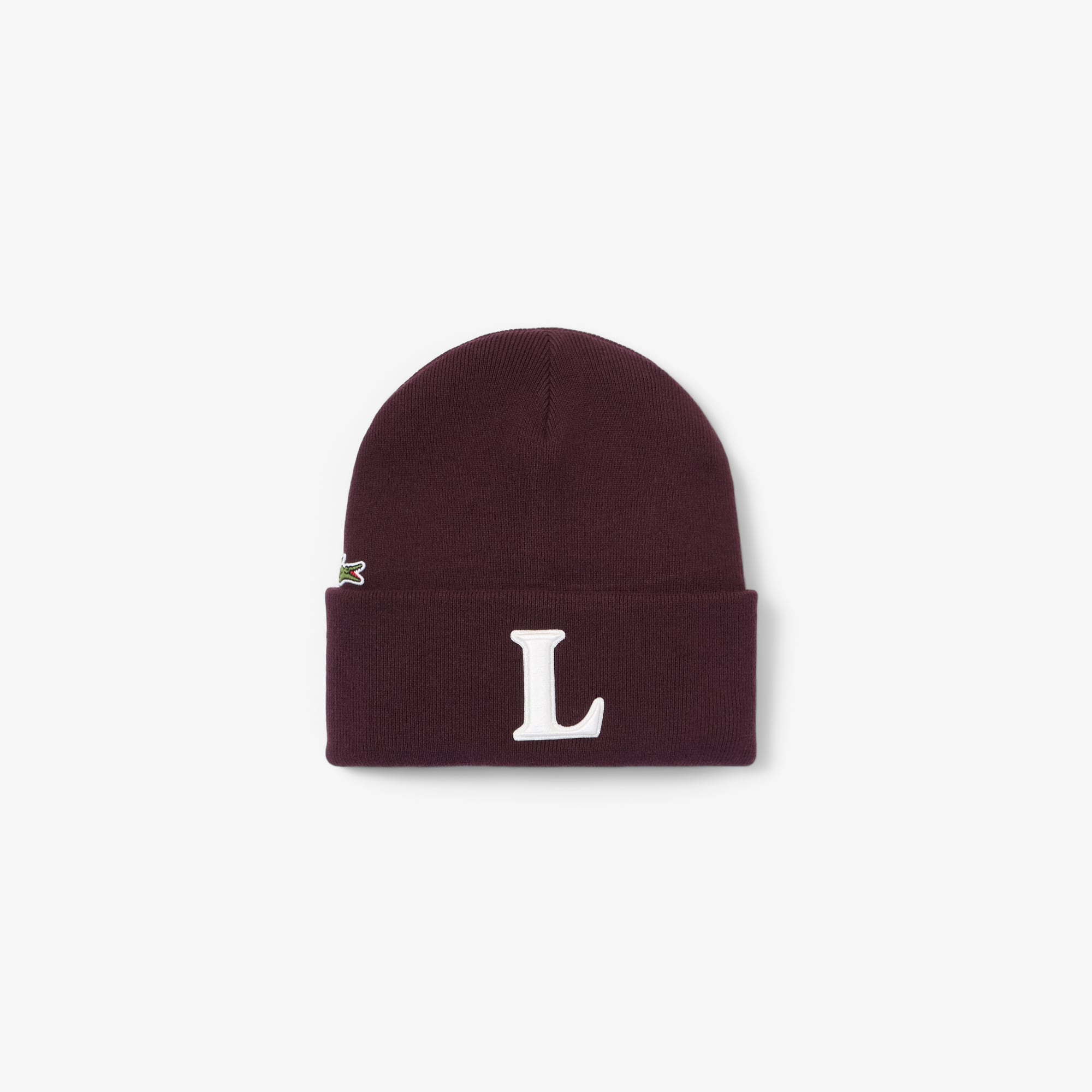 Lacoste Embroidered Wool Blend Beanie - One Size In Brown