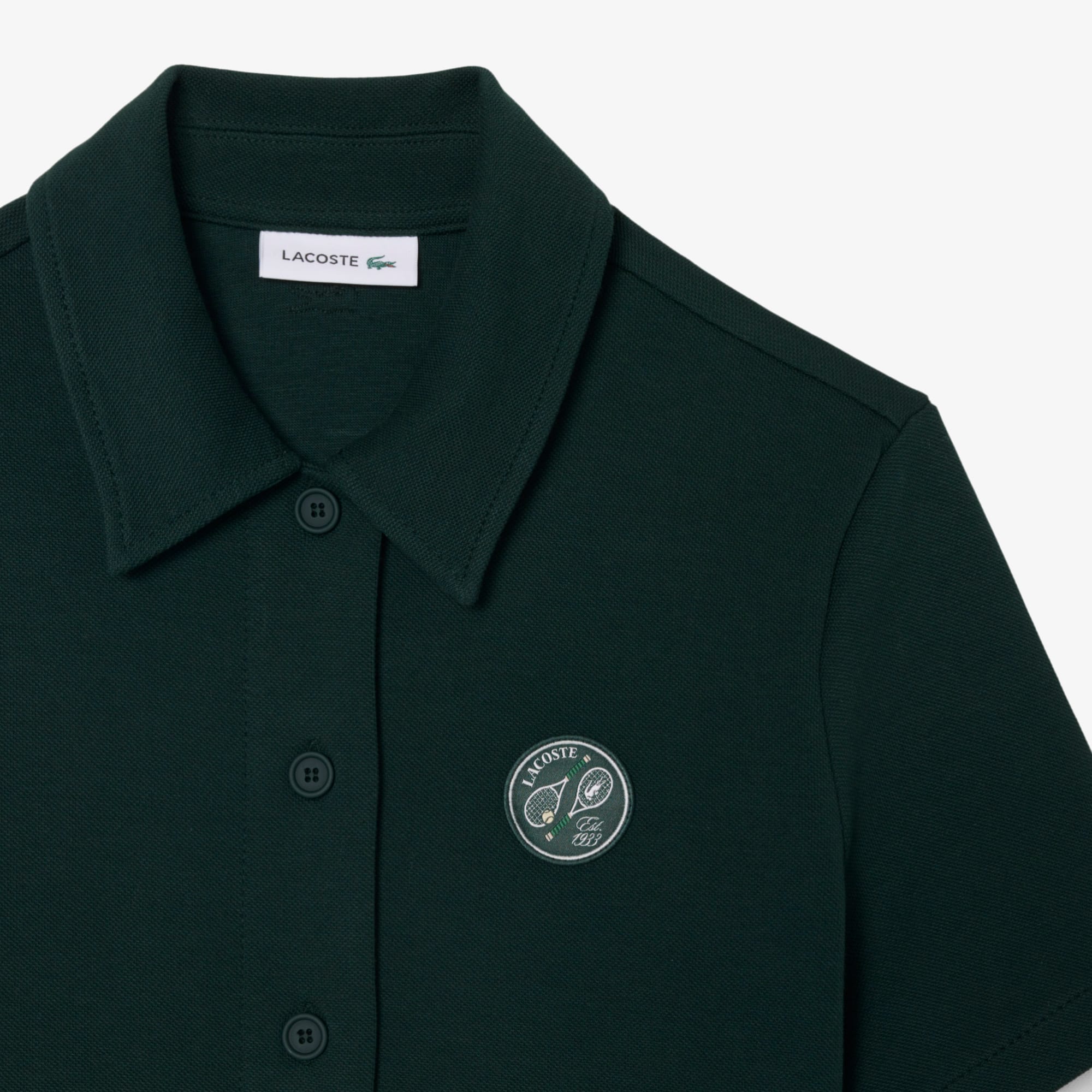 Tennis Badge Accent Polo Collar Piqué Dress