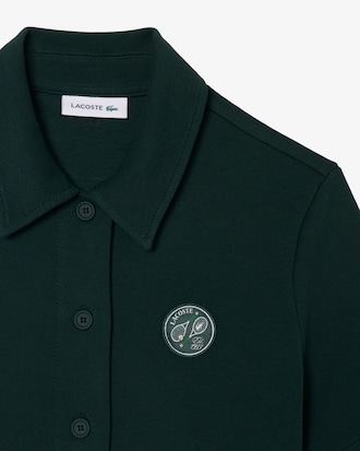Tennis Badge Accent Polo Collar Piqu&eacute; Dress