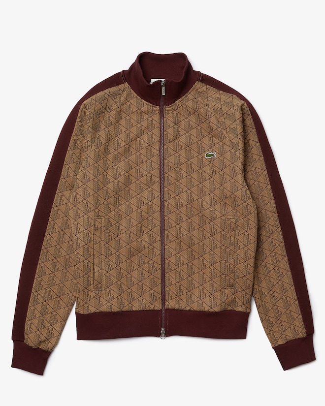 Unisex Lacoste LIVE Monogram Patterned Jacquard Zip Jacket 