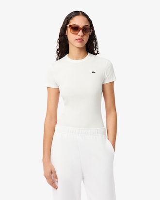 Women's Slim Fit Ribbed Cotton T-Shirt