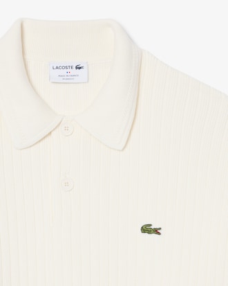 French Made Cotton Polo Collar Sweater